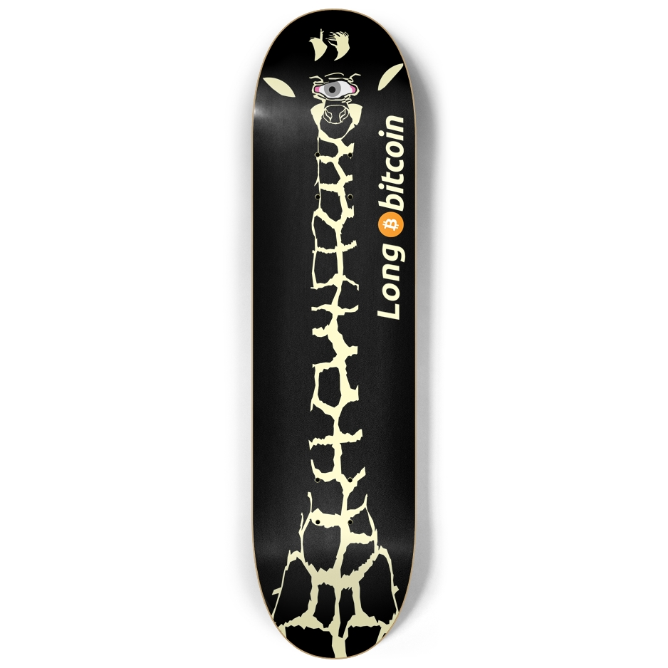 Long Bitcoin Giraffe - Custom Skateboard Deck