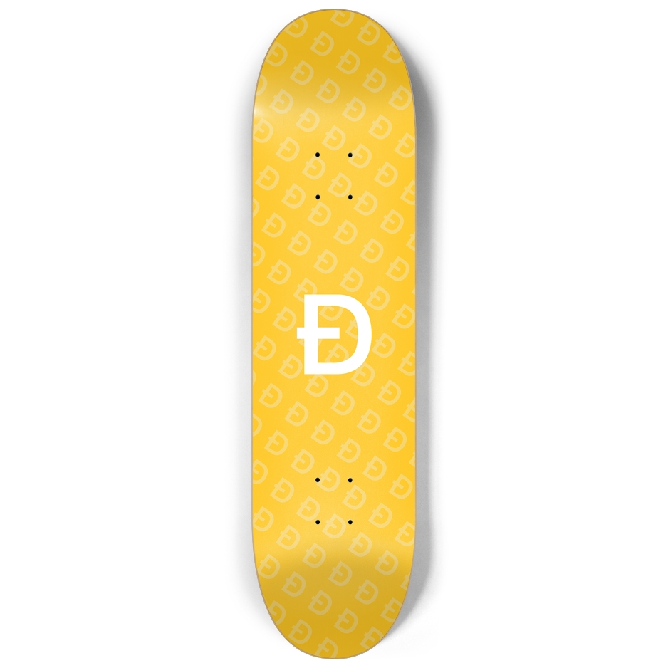 Dogecoin Clean - Custom Skateboard Deck