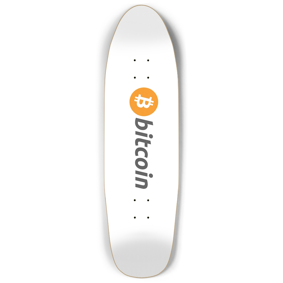 Bitcoin white (Punk Nose) - Custom Skateboard Deck