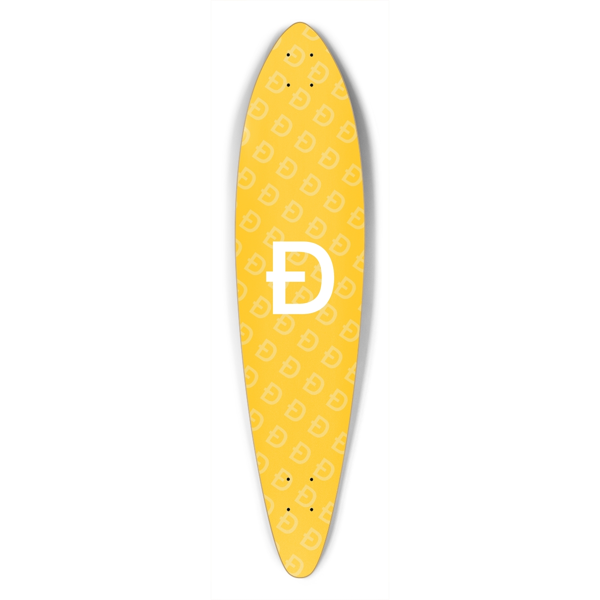 Custom Longboard Deck - Dogecoin Clean