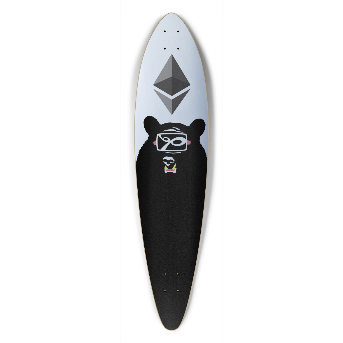 Ethereum Bear Silver -Custom Longboard Deck