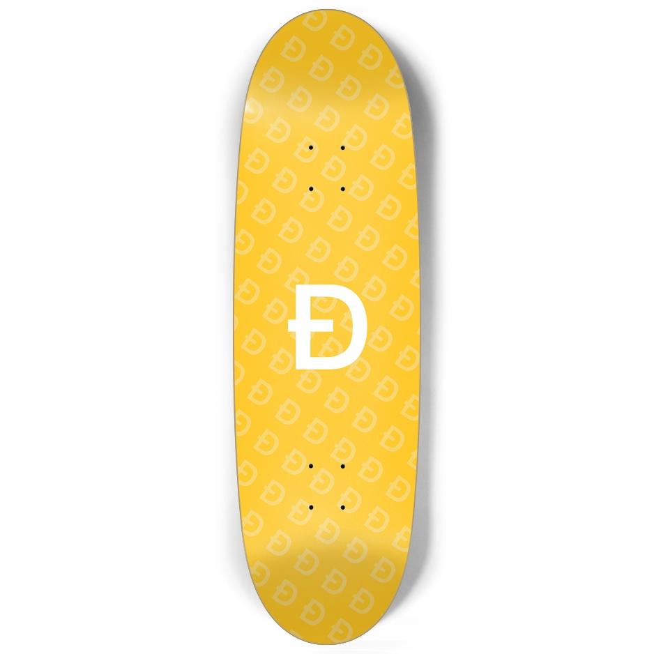 Dogecoin Clean - Custom Egg-Shape Skateboard Deck