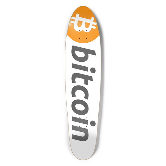 Bitcoin (White/Full) - Custom Longboard Deck